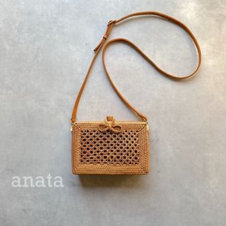 バリ島　ショルダーバッグ　新品未使用　かごバッグ　アタバッグ　ポーチ　送料込み(ショルダーバッグ)
