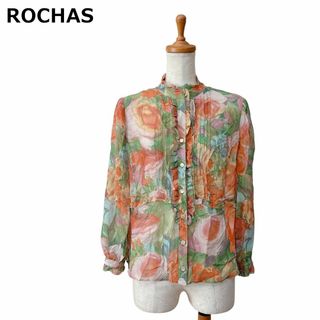 レリアン(leilian)の【ROCHAS】長袖シルクブラウス/総柄/13+★レリアン (シャツ/ブラウス(長袖/七分))