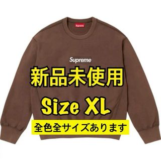 Supreme - Supreme Washed Box Logo Crewneck茶XLの通販 by Supreme - Supreme Washed Box Logo Crewneck茶XLの通販 by