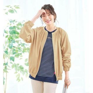 ノーカラーブルゾン(ロングコート)