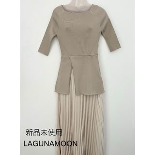 LagunaMoon - 未使用♢LAGUNAMOON ペプラムコンビプリーツ LagunaMoon - 未使用♢LAGUNAMOON ペプラムコンビプリーツ