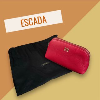 エスカーダ(ESCADA)のESCADA エスカーダ 赤 レザー ポーチ 保存袋付き(ポーチ)