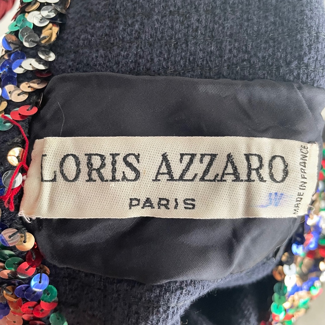 再入荷商品 フランス製】LORIS C スパンコールベアトップ ロリスアザロ AZZARO トップス