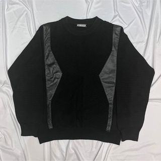 VINTAGE - 90S vintage 総柄ニット レザー 切替 メンズ S 古着 VINTAGE - 90S vintage 総柄ニット レザー 切替 メンズ S 古着