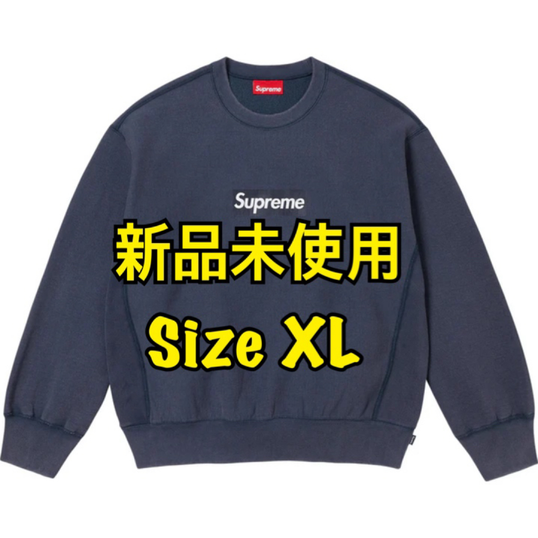 XL Supreme Washed Box Logo Crewneck