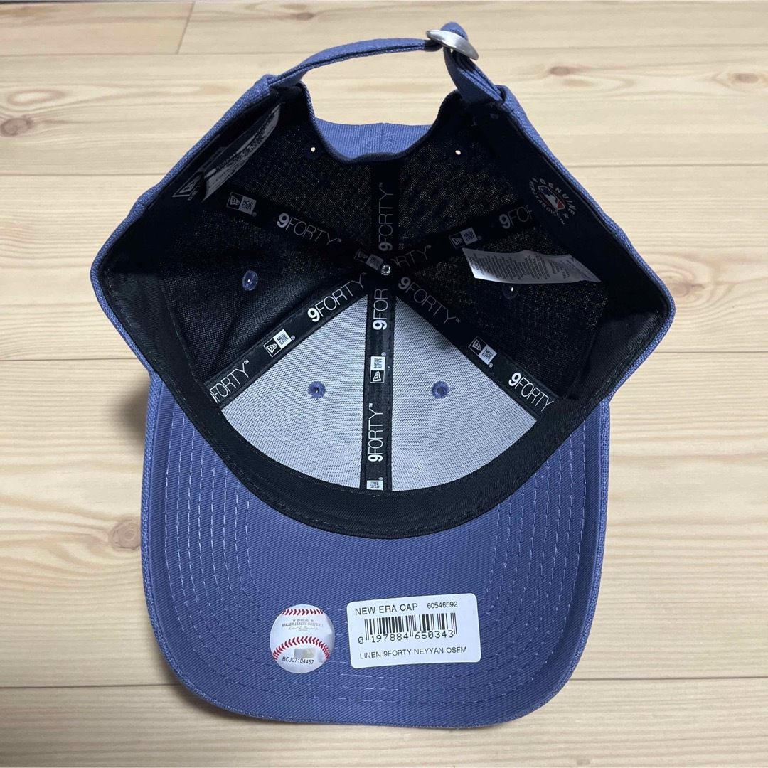 NEW ERA(ニューエラ)のニューエラ　NEW ERA 　NY ニューヨークヤンキース　ブルー　リネン素材 メンズの帽子(キャップ)の商品写真