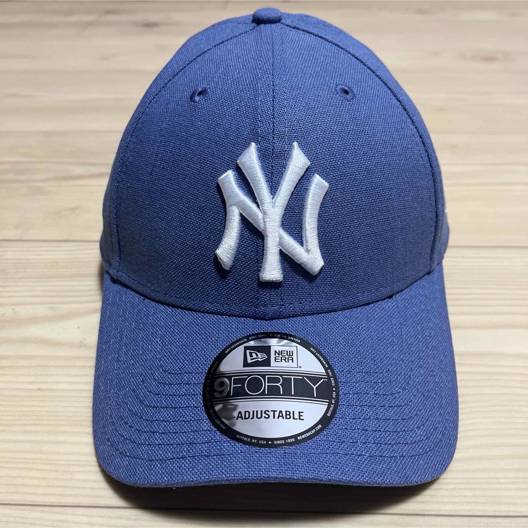 NEW ERA(ニューエラ)のニューエラ　NEW ERA 　NY ニューヨークヤンキース　ブルー　リネン素材 メンズの帽子(キャップ)の商品写真