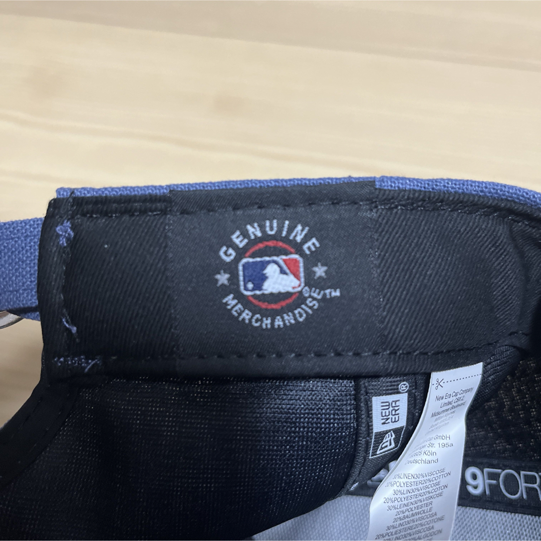NEW ERA(ニューエラ)のニューエラ　NEW ERA 　NY ニューヨークヤンキース　ブルー　リネン素材 メンズの帽子(キャップ)の商品写真