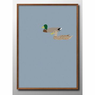 15576■A3 アート ポスター『2羽のカモ　鴨　ダッグ』絵画 マット(その他)
