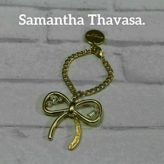 サマンサタバサ(Samantha Thavasa)の【匿名配送】サマンサ タバサ チャーム キーホルダー ゴールド リボン 3(キーホルダー)