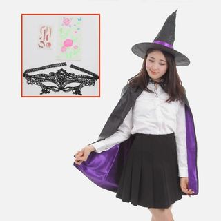 魔女 コスプレ ハロウィン お手軽５点セット・初心者向け(日用品/生活雑貨)