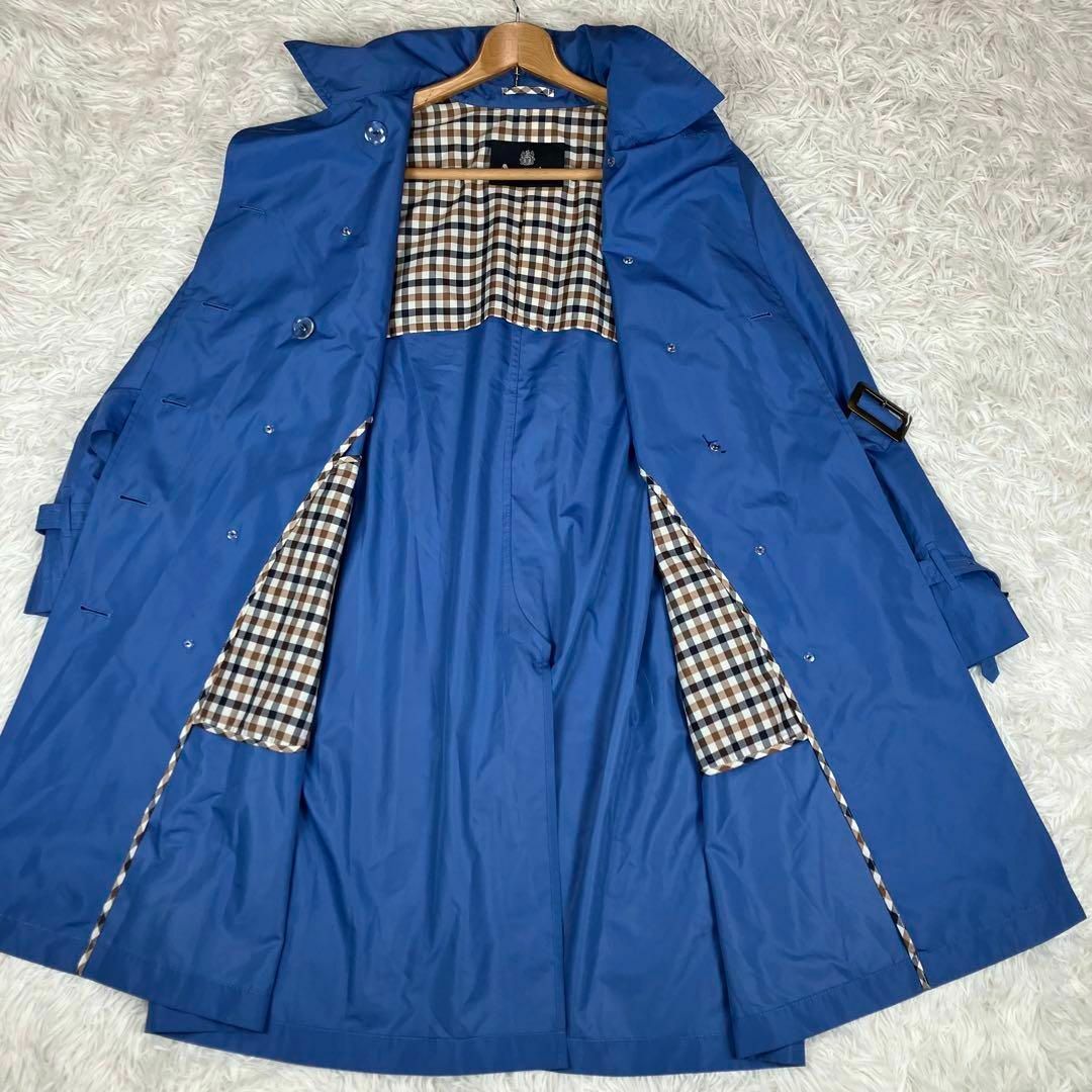 アクアスキュータム トレンチコート ロング丈 ベルト フード