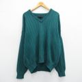XL★古着 長袖 セーター メンズ 90年代 90s 無地 大きいサイズ Vネ…
