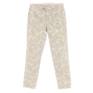【中古】ホワイトシヴィリア シビリア WHITE SIVIGLIA ストレッチ コットン ペイズリー カジュアルスラックスパンツ ベージュ【サイズ28】【メンズ】(スラックス)