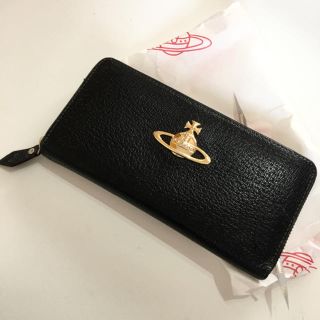 ヴィヴィアンウエストウッド(Vivienne Westwood)のヴィヴィアンウエストウッド♡ビッグオーブの長財布♡黒シンプル♡美品♡リボン付き♡(長財布)