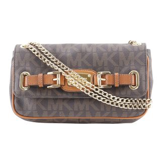 マイケルコース(MICHAEL KORS)の【Michael Kors】マイケルコース チェーンショルダー MKシグネチャー PVC こげ茶 レディース ショルダーバッグ(ショルダーバッグ)
