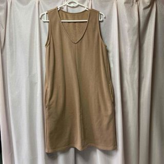 裏起毛袖なしワンピースL(ひざ丈ワンピース)