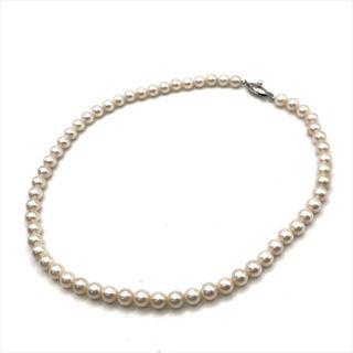 美品 あこや 本真珠 照り抜群 6.8-7.0ｍｍ シルバー刻印有 ネックレス アクセサリー ホワイト m13693(ネックレス)