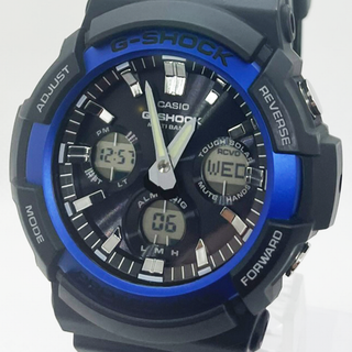 ジーショック(G-SHOCK)のカシオ G-SHOCK 電波ソーラー マルチバンド GAW-100 ブルー(腕時計(アナログ))