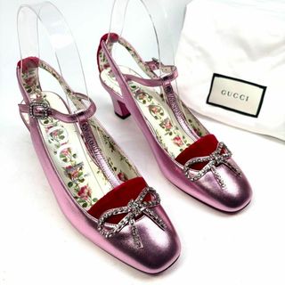 GUCCI - 新品未使用☆GUCCI・レザー メタル GG金具付 パンプス GUCCI - 新品未使用☆GUCCI・レザー メタル GG金具付 パンプス