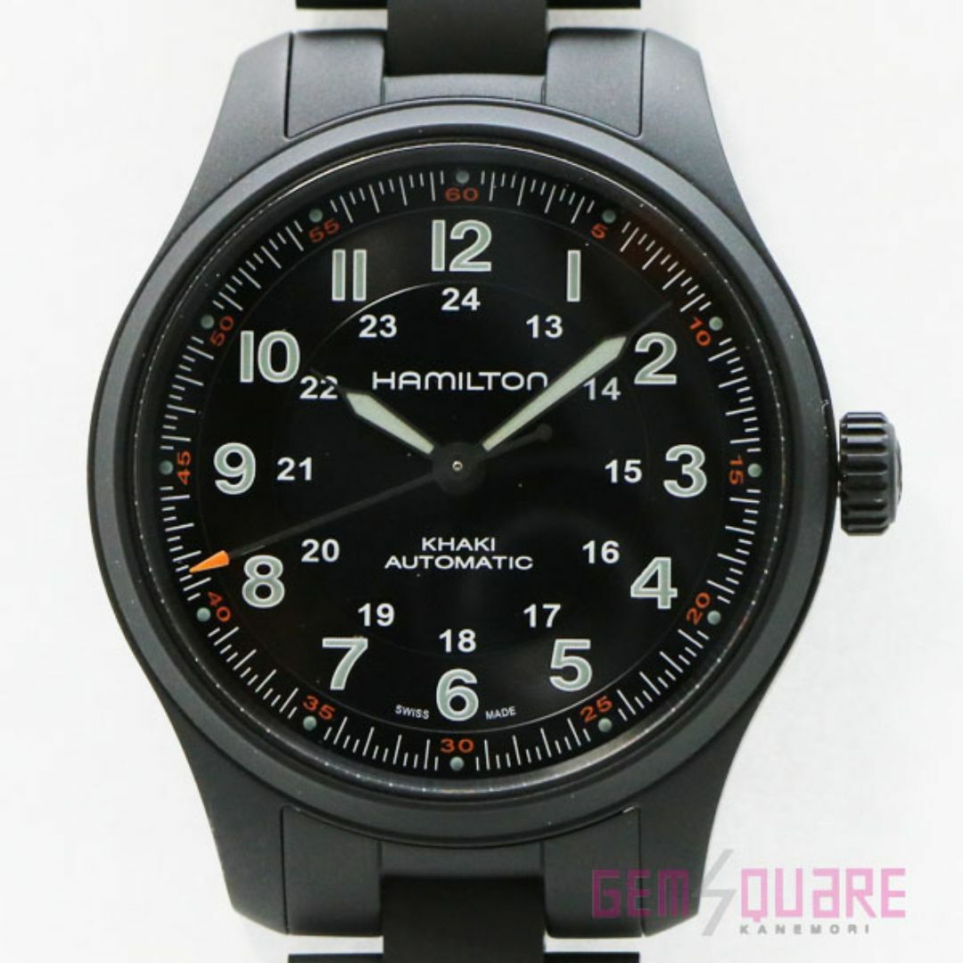 Hamilton - ハミルトン カーキフィールド オートマ 腕時計 チタン 黒 美品 H70665130