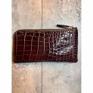 クロコダイル本革　長財布　ハンドメイド(財布)