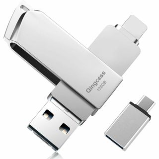 ４in1 USBメモリ 128GB 【アプリ不要・スマホから直接データ保存】 i(PC周辺機器)