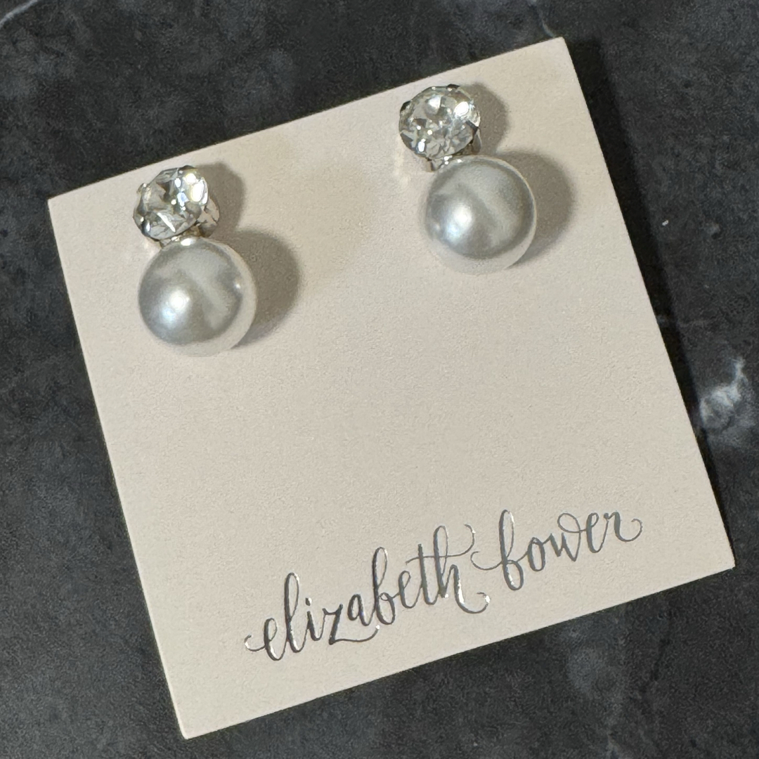 美品 elizabeth bower パールクリスタルピアス elizabeth bower パールクリスタルピアス