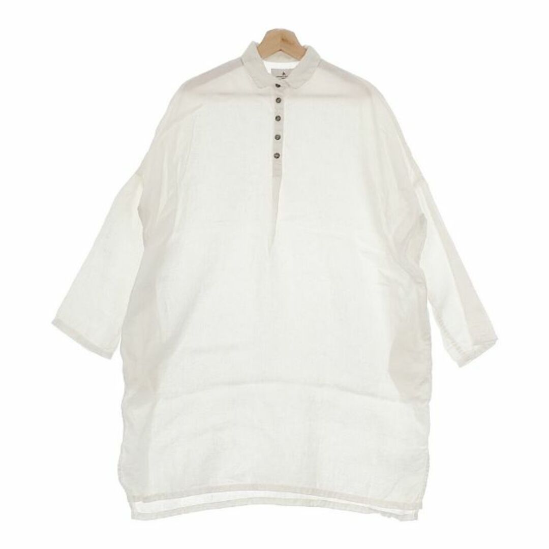 Honnete - Honnete リネン WIDE SHIRT ONE PIECE ワンピース ホワイト レディース オネット【中古】5-0303M∞