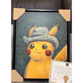 ポケモン - ゴッホピカチュウ キャンバスアートLサイズ 金枠 木 ポケモン - ゴッホピカチュウ キャンバスアートLサイズ 金枠 木