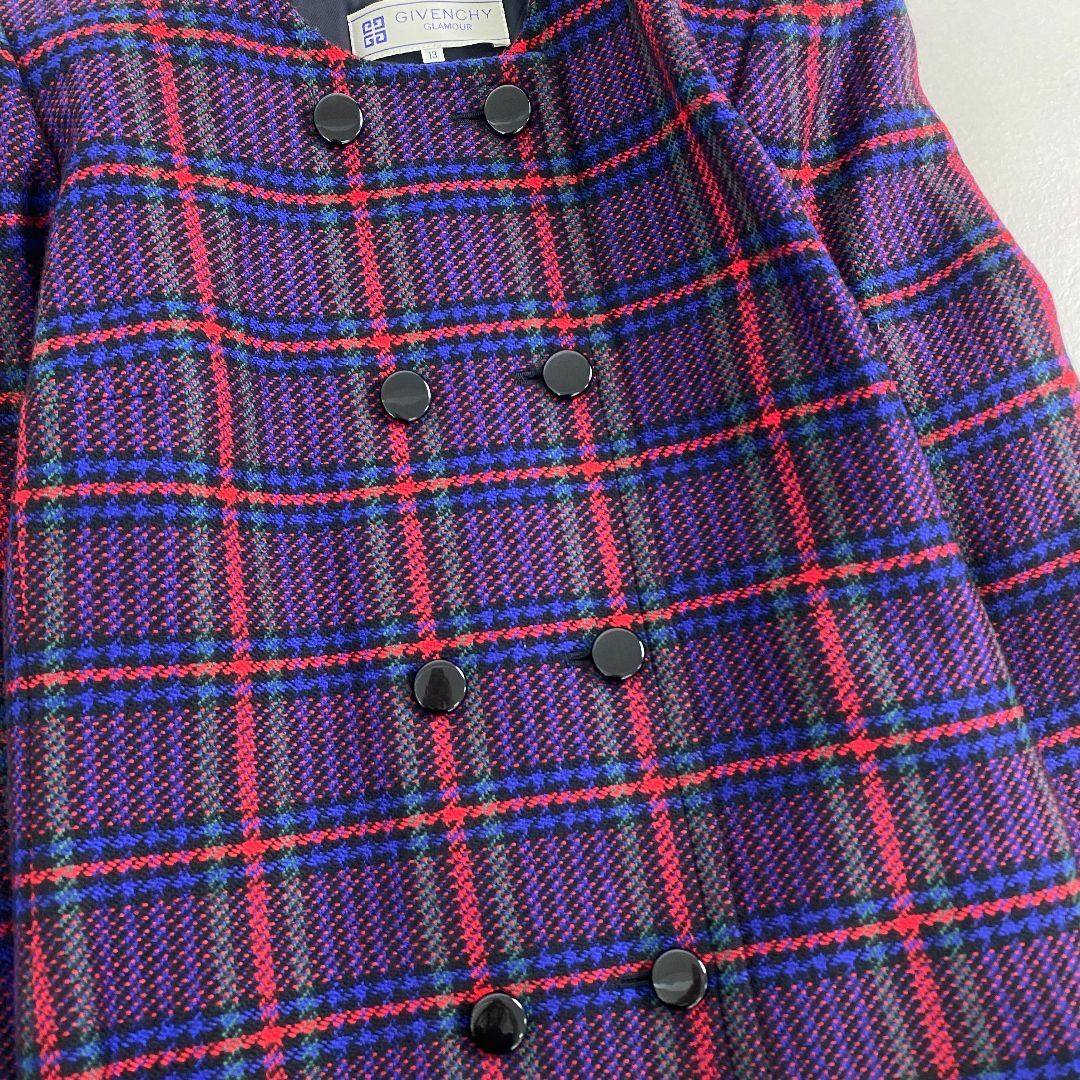 美品 ジバンシー ノーカラージャケット GIVENCHY チェック