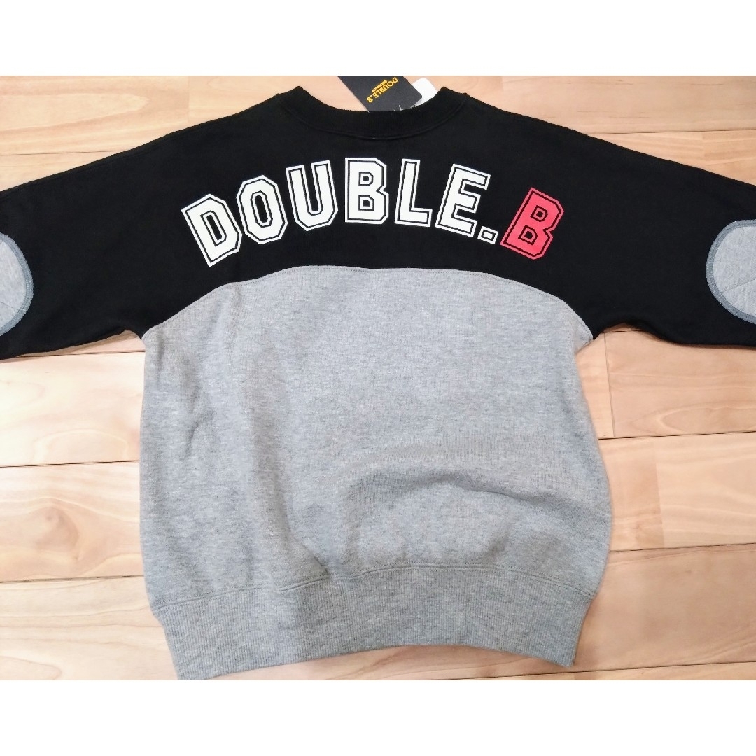 DOUBLE.B - ダブルビー　新品　120バックロゴ　トレーナー　ミキハウス　黒　グレー　ダブルB