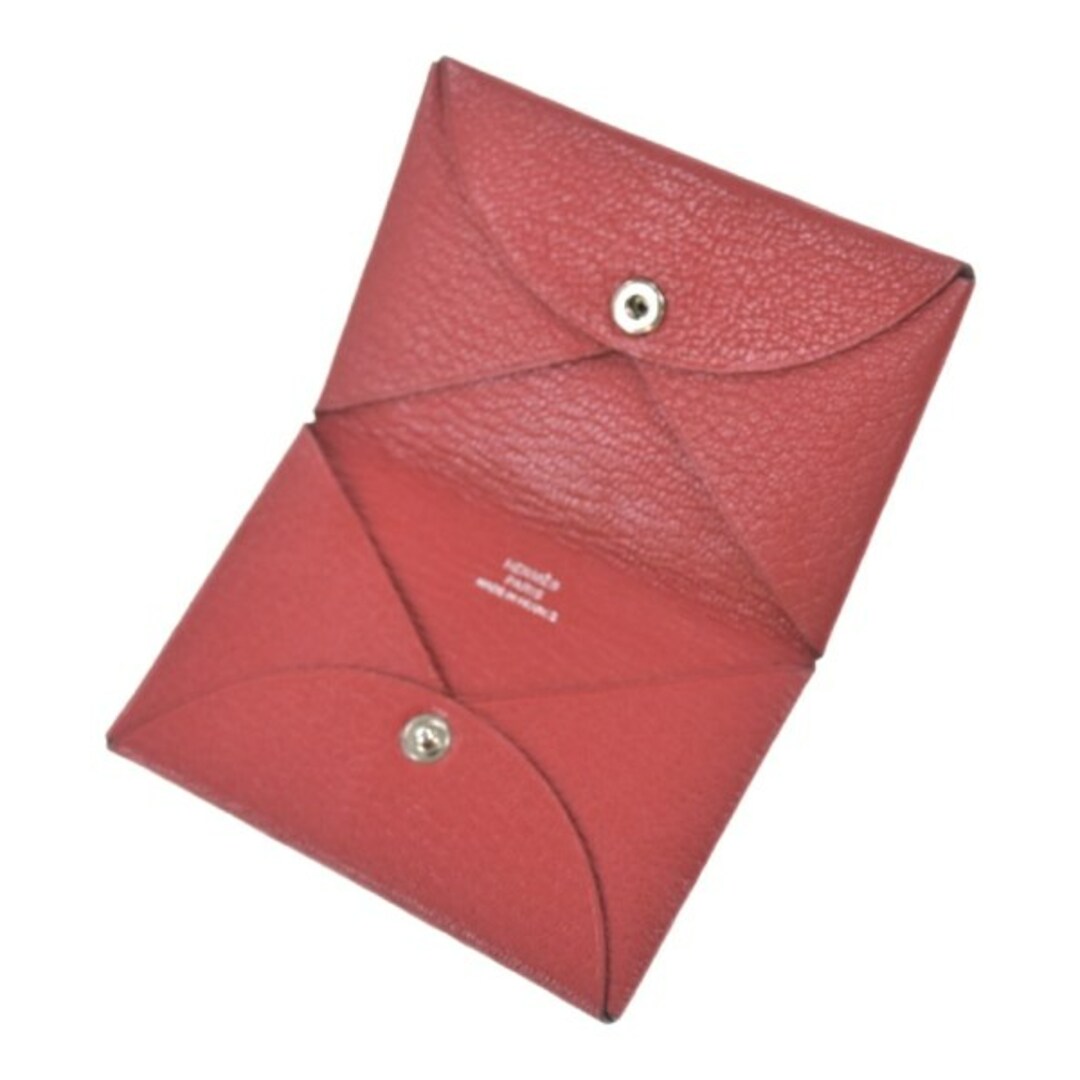 【HERMES】鮮やかレッドカラー ☆ 大人気 Calvi カードケース HERMES エルメス カードケース - 赤 【古着】
