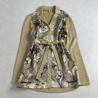 HERMES - 新品 HERMES エルメス 刺繍 シルク ニット HERMES - 新品 HERMES エルメス 刺繍 シルク ニット