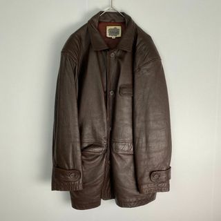 レザージャケット　カーコート　ラムレザー　羊革　人気シルエット　メンズ(レザージャケット)