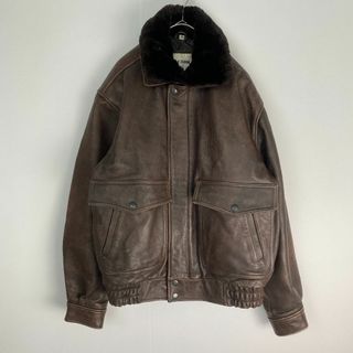 レザージャケット　A-2 G-1 牛革　ボリューム　短丈　Y2K　ブルゾン(レザージャケット)