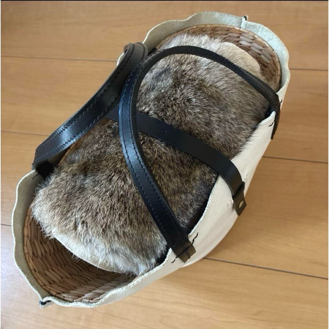 ikot(イコット)のikot:レザーファーフラップかごバッグ レディースのバッグ(かごバッグ/ストローバッグ)の商品写真