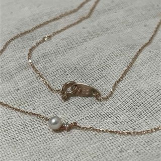 エテ(ete)のエテ ete  K10 PG パールとダイヤ ネックレス(ネックレス)