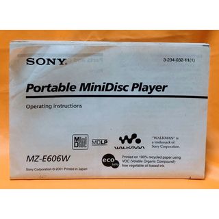 希少品】SONY☆WALKMANポータブルMDプレイヤーMZ-E606W 没し 希少品】SONY☆WALKMANポータブルMDプレイヤーMZ-E606W 没し