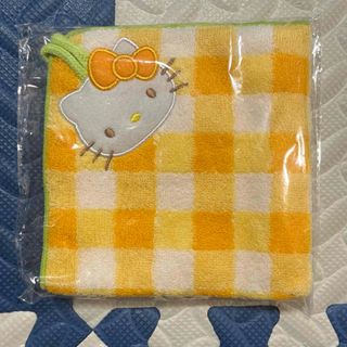 ハローキティ ループ付タオル オレンジチェック 27センチ(キャラクターグッズ)