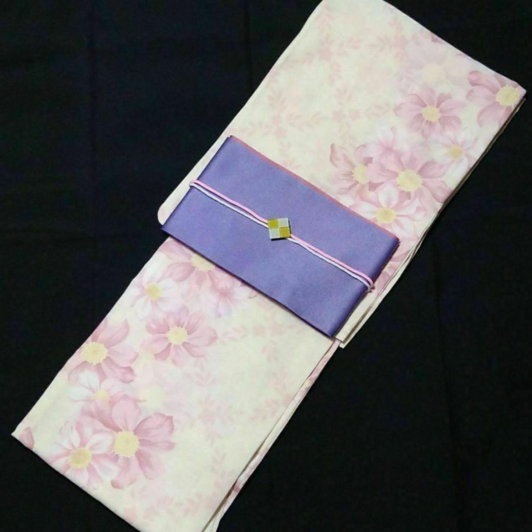 浴衣NICE CLAUP・新品浴衣帯・ハンドメイド帯留め　3点セット