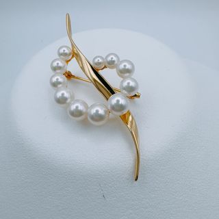 MIKIMOTO - 【現行品美品】ミキモト k18 ブローチ5.50-7.50mm MIKIMOTO - 【現行品美品】ミキモト k18 ブローチ5.50-7.50mm