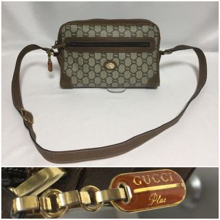 グッチ(Gucci)の890.正規 内美オールドGUCCI plus センター エンブレム ショルダー(ショルダーバッグ)