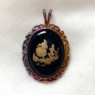 ヴィンテージ(VINTAGE)のフランス LIMOGES CASTEL リモージュ ゴールド ネックレストップ(ネックレス)