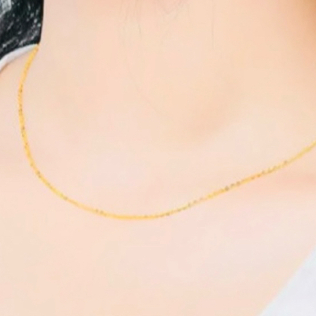 イエローゴールド999 24Kあずきチェーン45cm レディースのアクセサリー(ネックレス)の商品写真