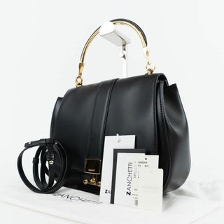 【未使用✨希少】ザンケッティ 付属品完備 2wayバッグ レザー ブラック(ショルダーバッグ)