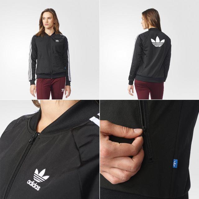 adidas(アディダス)のL【新品・即日発送OK】adidas オリジナルス トラックトップ ジャージ 黒 レディースのトップス(トレーナー/スウェット)の商品写真