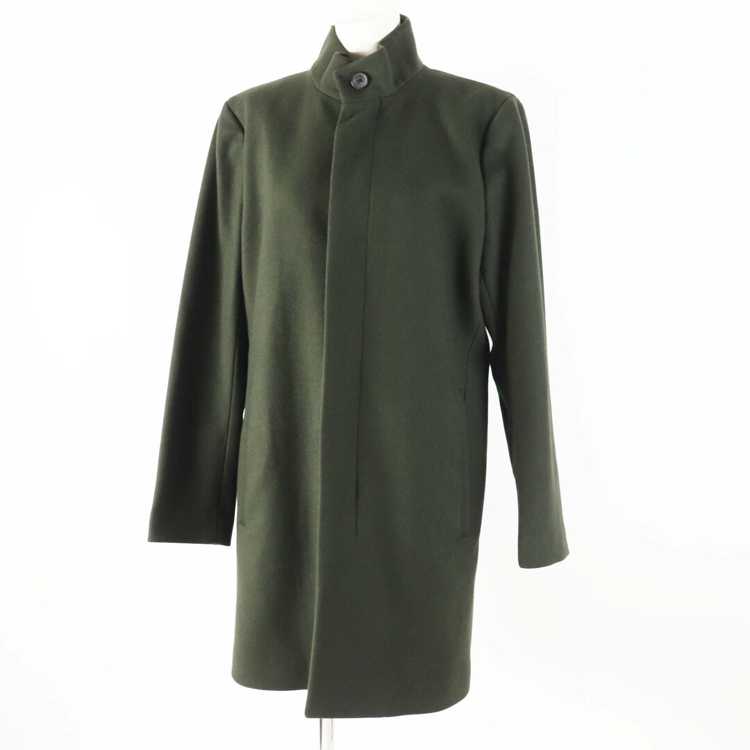 Theory - 極美品◎theory セオリー 02-7409003-690-902 ウール カシミヤ混 ハイネック 比翼 コート カーキ S 正規品 レディース