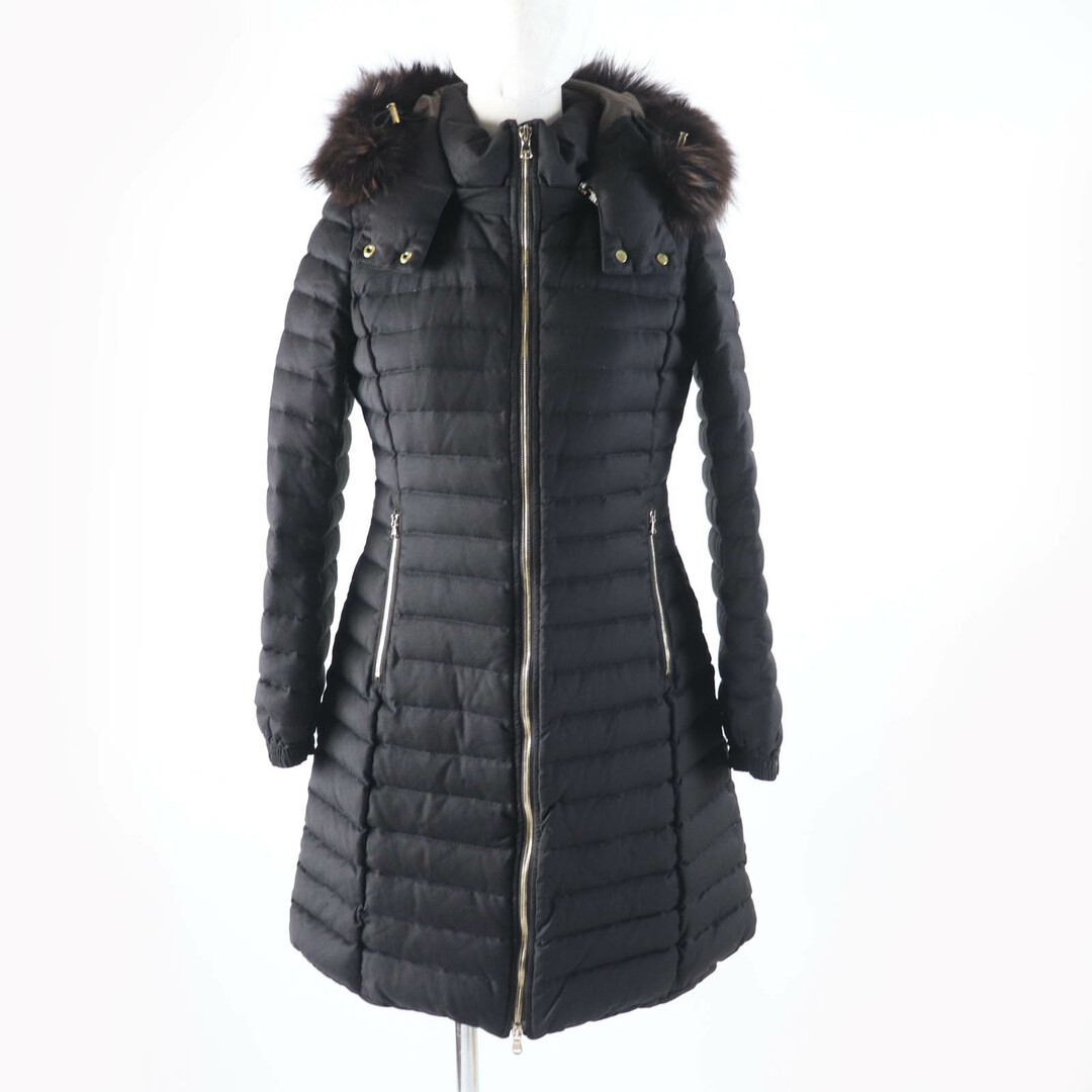TATRAS - 美品★TATRAS タトラス LTA18A4581 R-LINE CIMA ラクーンファー・フード・ロゴワッペン付 ZIP UP ダウンコート ダークブラウン 1 正規品 レディース