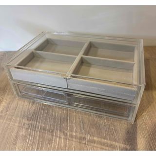 MUJI (無印良品) - 無印良品 重なるアクリル仕切付ボックス【未 MUJI (無印良品) - 無印良品 重なるアクリル仕切付ボックス【未